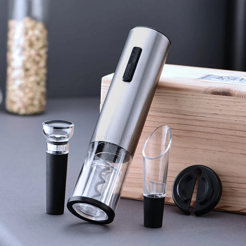 Cavatappi Elettrico Automatico Ricaricabile - Apribottiglie Vino con Tagliacapsule in Acciaio Inox