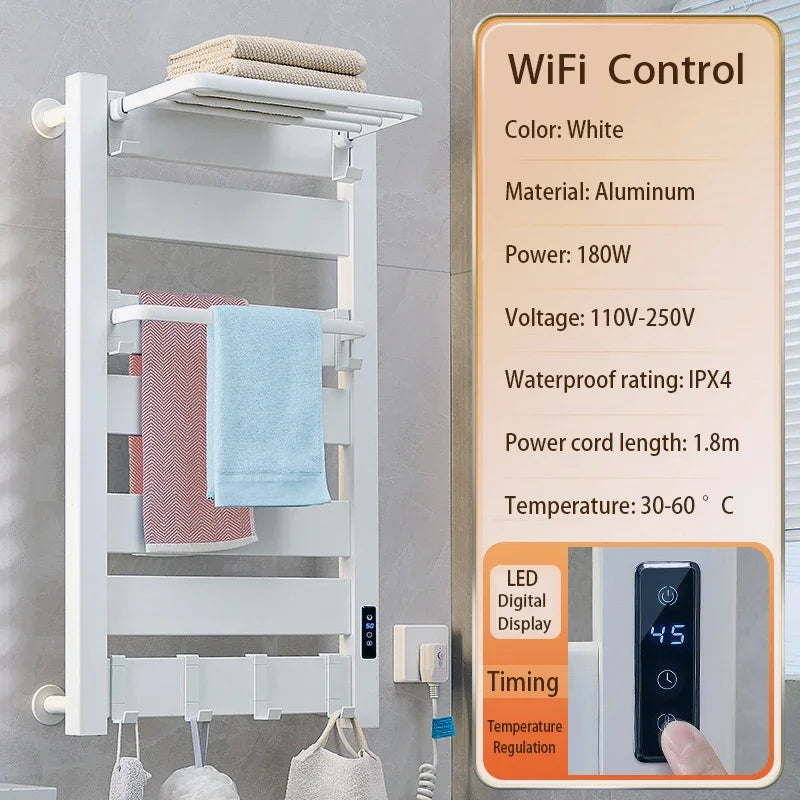 Scaldasalviette Elettrico Smart WiFi - Termoarredo da Parete per Bagno e Cucina