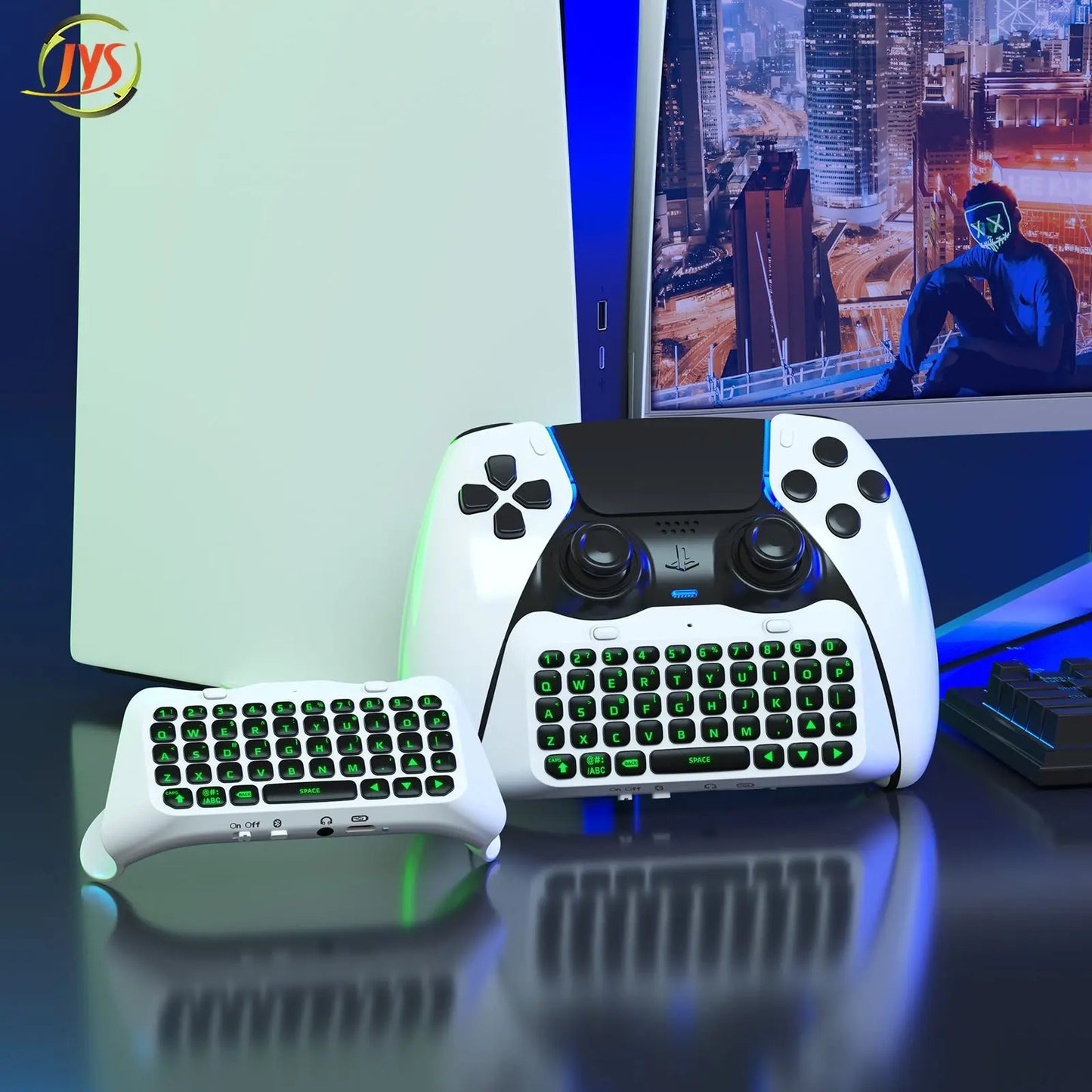 Tastiera Bluetooth per Controller PS5 - Wireless con Retroilluminazione Verde e Speaker Integrato