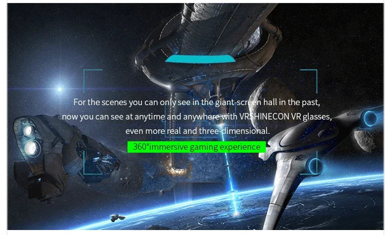 VR Shinecon 10.0 - Visore Realtà Virtuale 3D per Smartphone con Cuffie Integrate