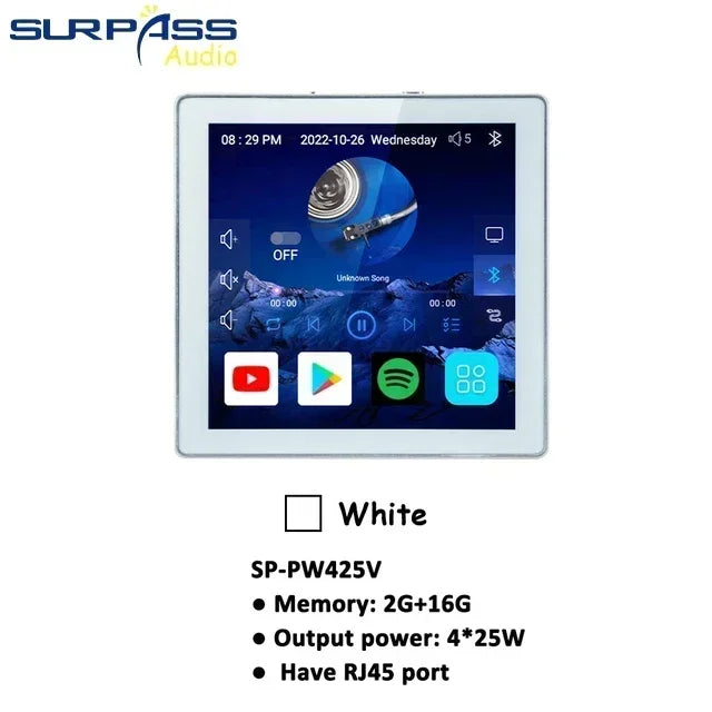 Amplificatore Home Theater WiFi Bluetooth Android 10.0 - Touch Screen 4", Controllo Vocale, 4 Canali