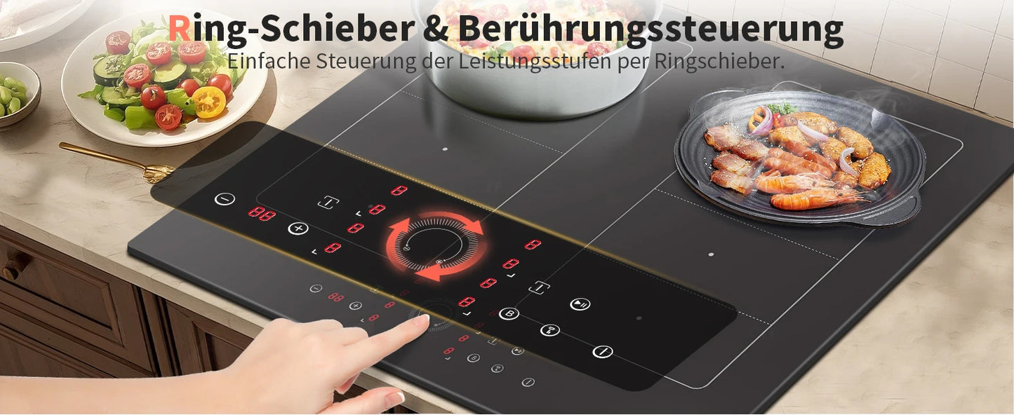 Piano Cottura a Induzione NOXTON 60cm 4 Zone con Booster e Timer