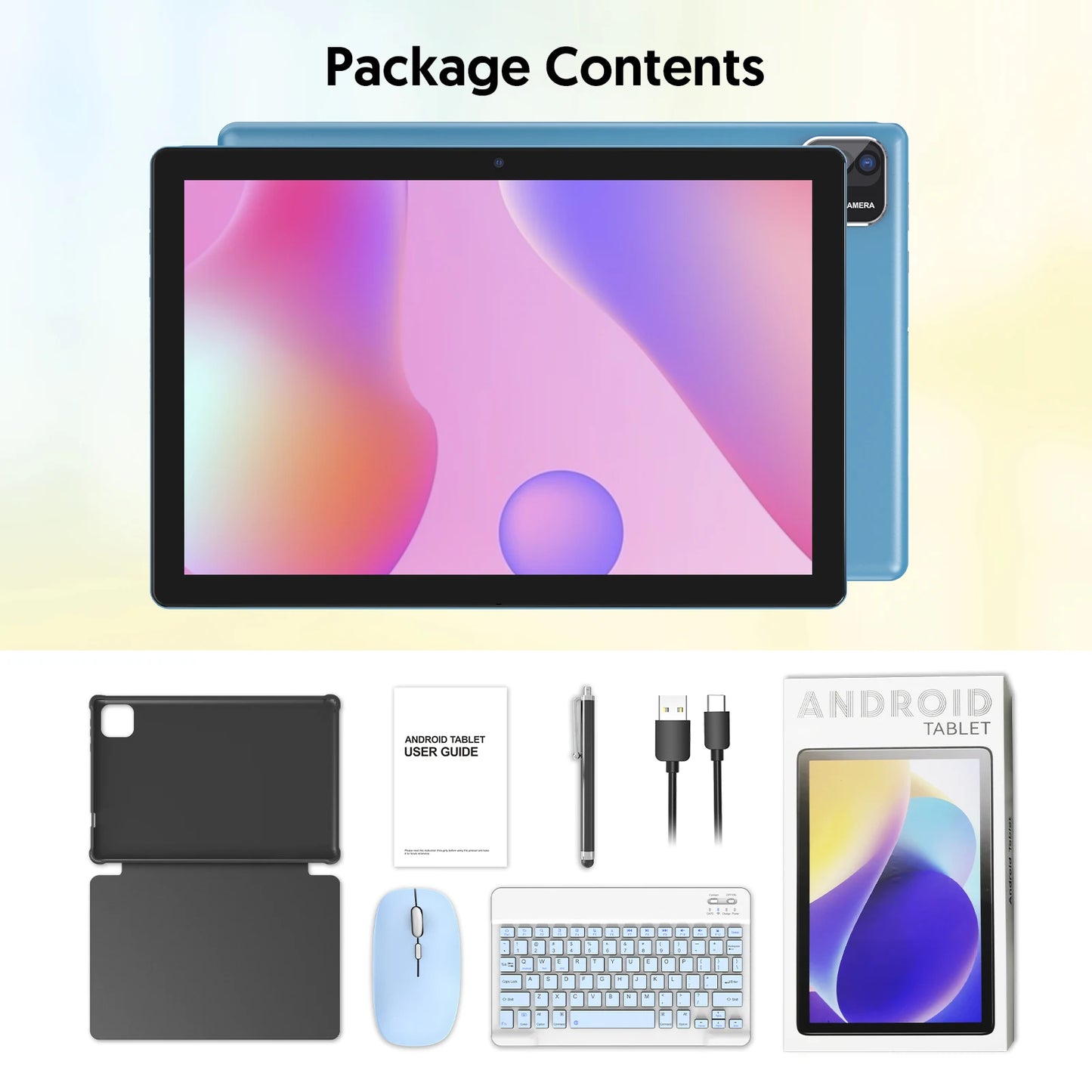 Tablet Android 15 da 10" - 12GB RAM 64GB ROM con Tastiera, Processore Quad-Core e WiFi 5G