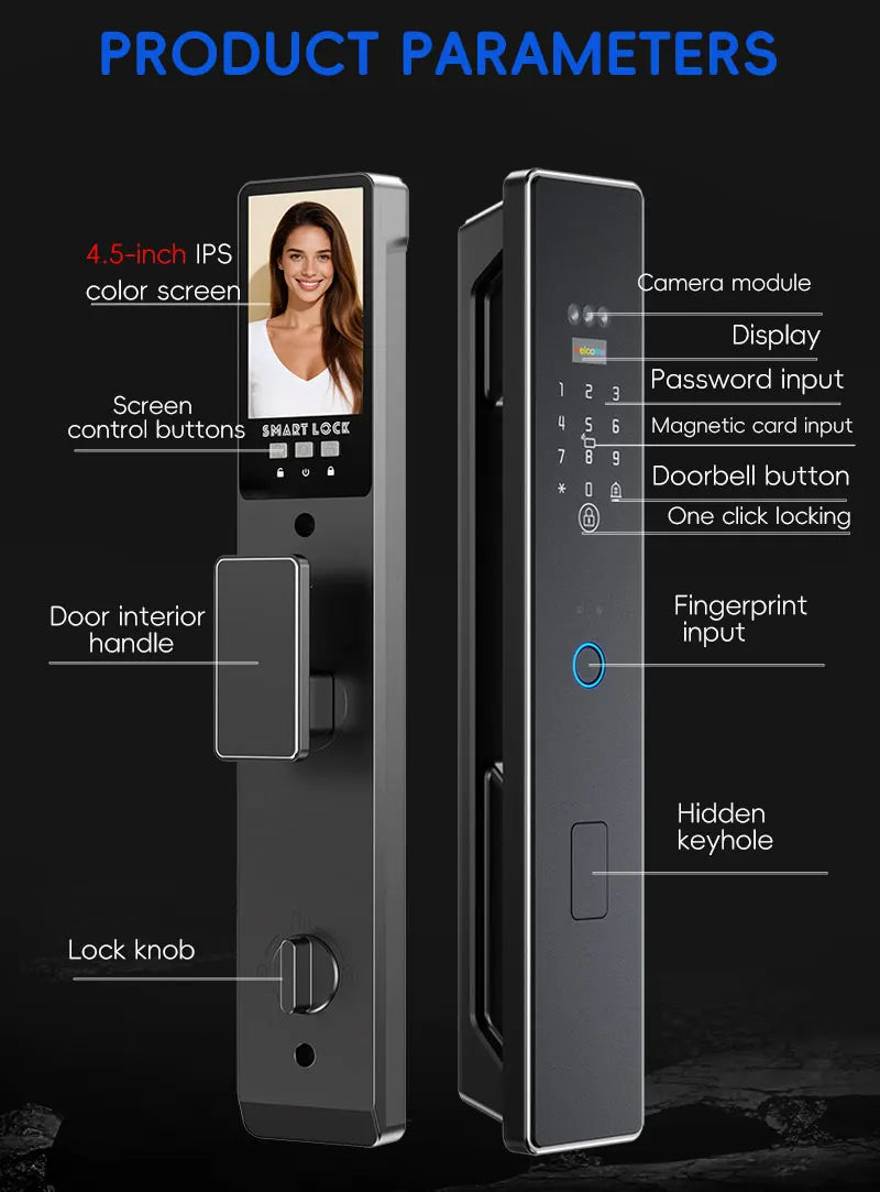 Serratura Smart WiFi con Riconoscimento Vena Palmare e Facciale 3D