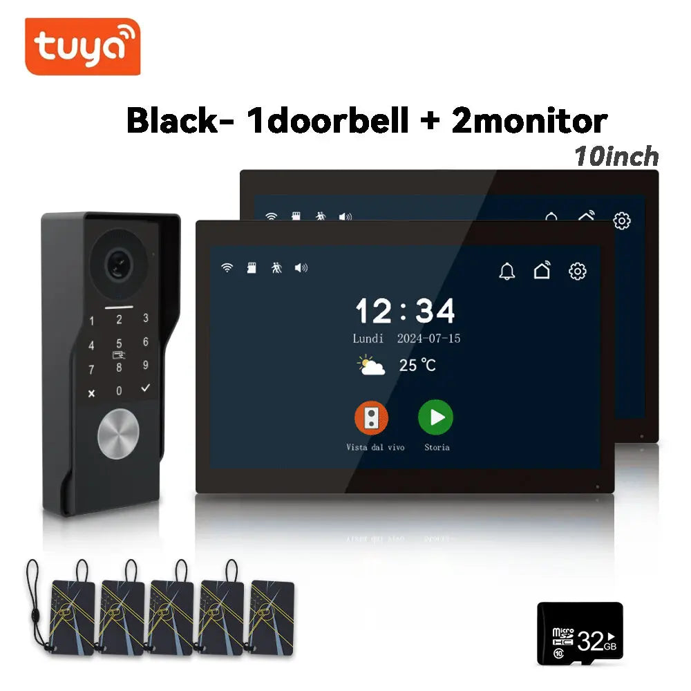 Videocitofono Smart WiFi Anjielo 2 Fili - Monitor Touch 7" IPS 1080P Impermeabile con App TUYA