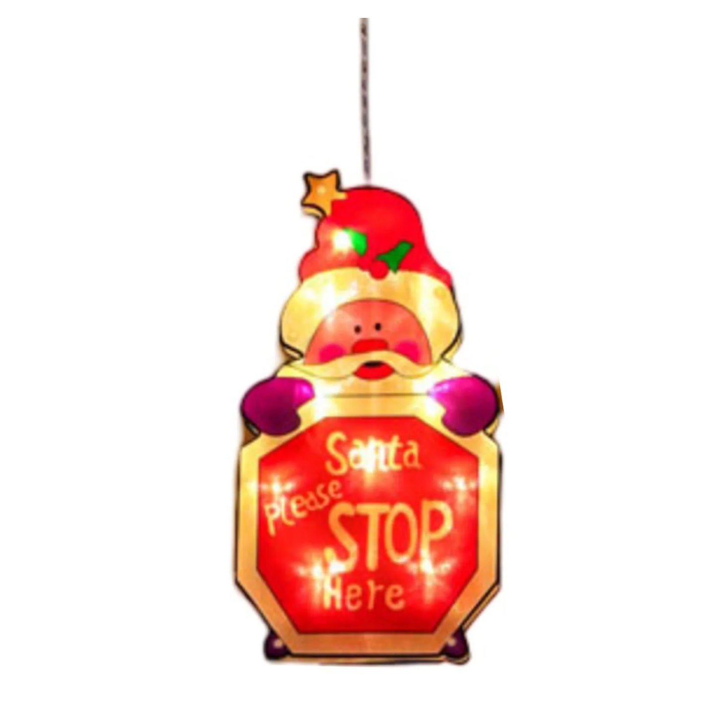 Decorazione Natalizia Luminosa con Ventosa - Pupazzo di Neve e Babbo Natale per Finestre