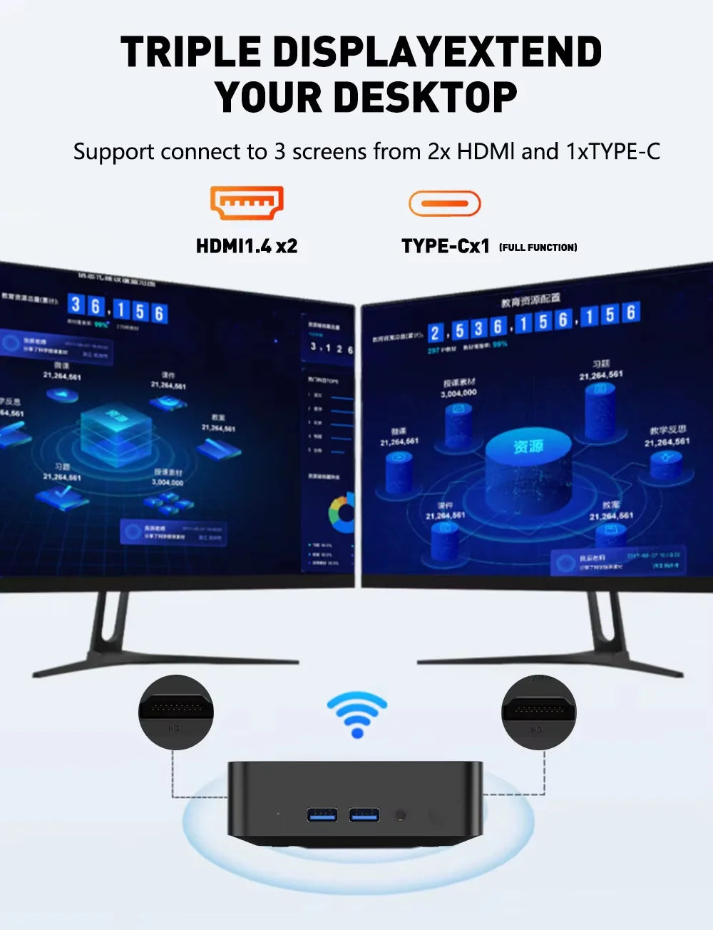 Mini PC Intel Core i9 - Computer Desktop Compatto Windows 11 con WiFi6 e SSD NVMe 1TB