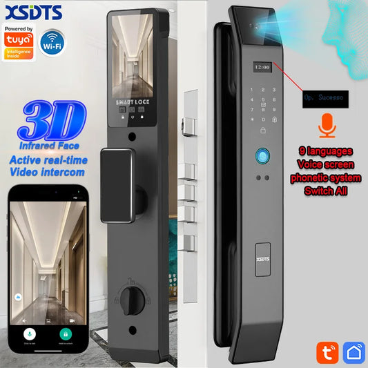 Serratura Smart WiFi con Riconoscimento Facciale 3D e Telecamera Integrata