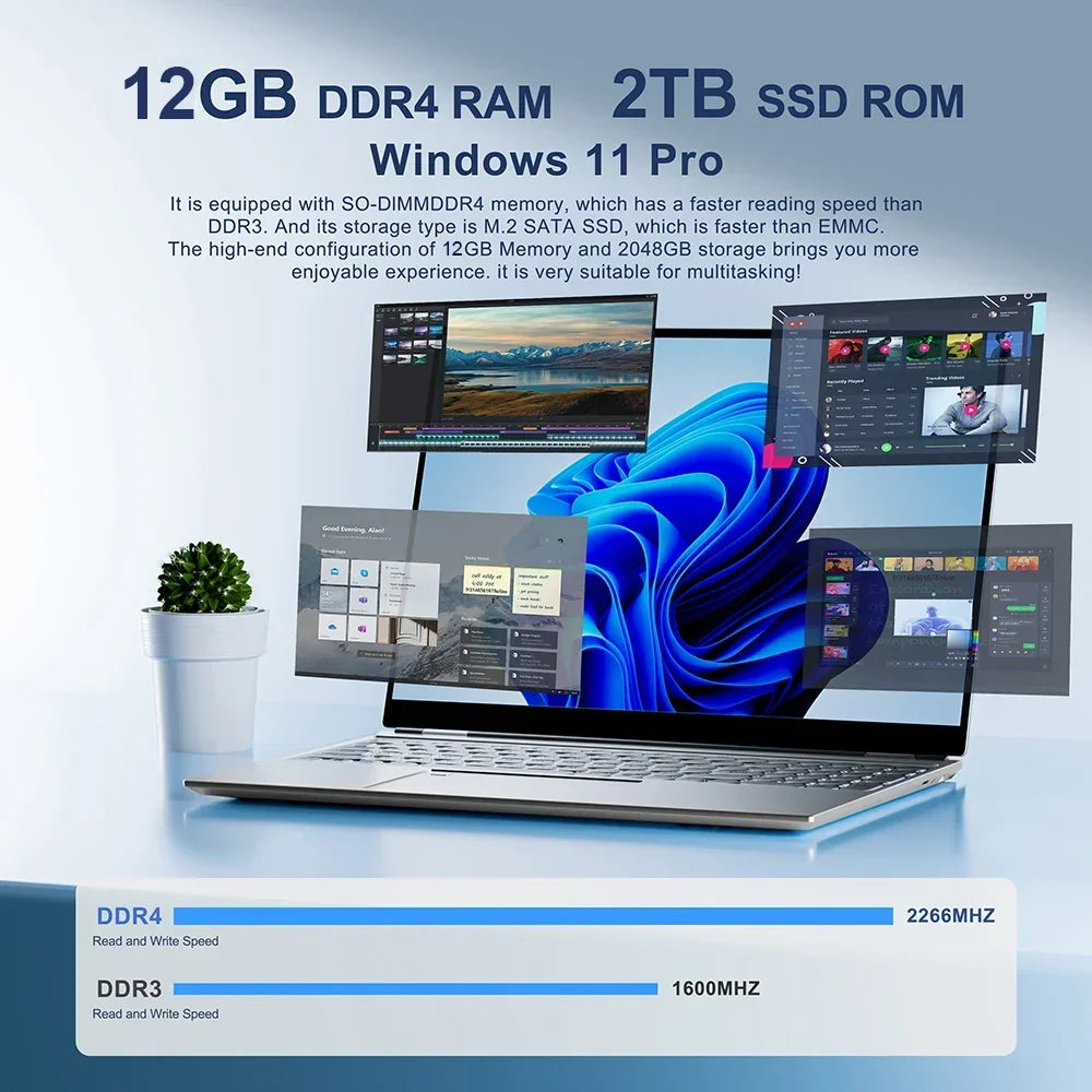 Laptop Windows 11 Pro Intel i7-7500U | 12GB RAM | SSD fino a 2TB | Notebook Professionale per Ufficio e Studio