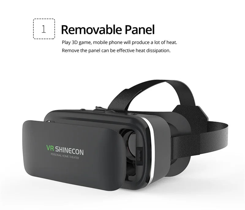 VR Shinecon 10.0 - Visore Realtà Virtuale 3D per Smartphone con Cuffie Integrate