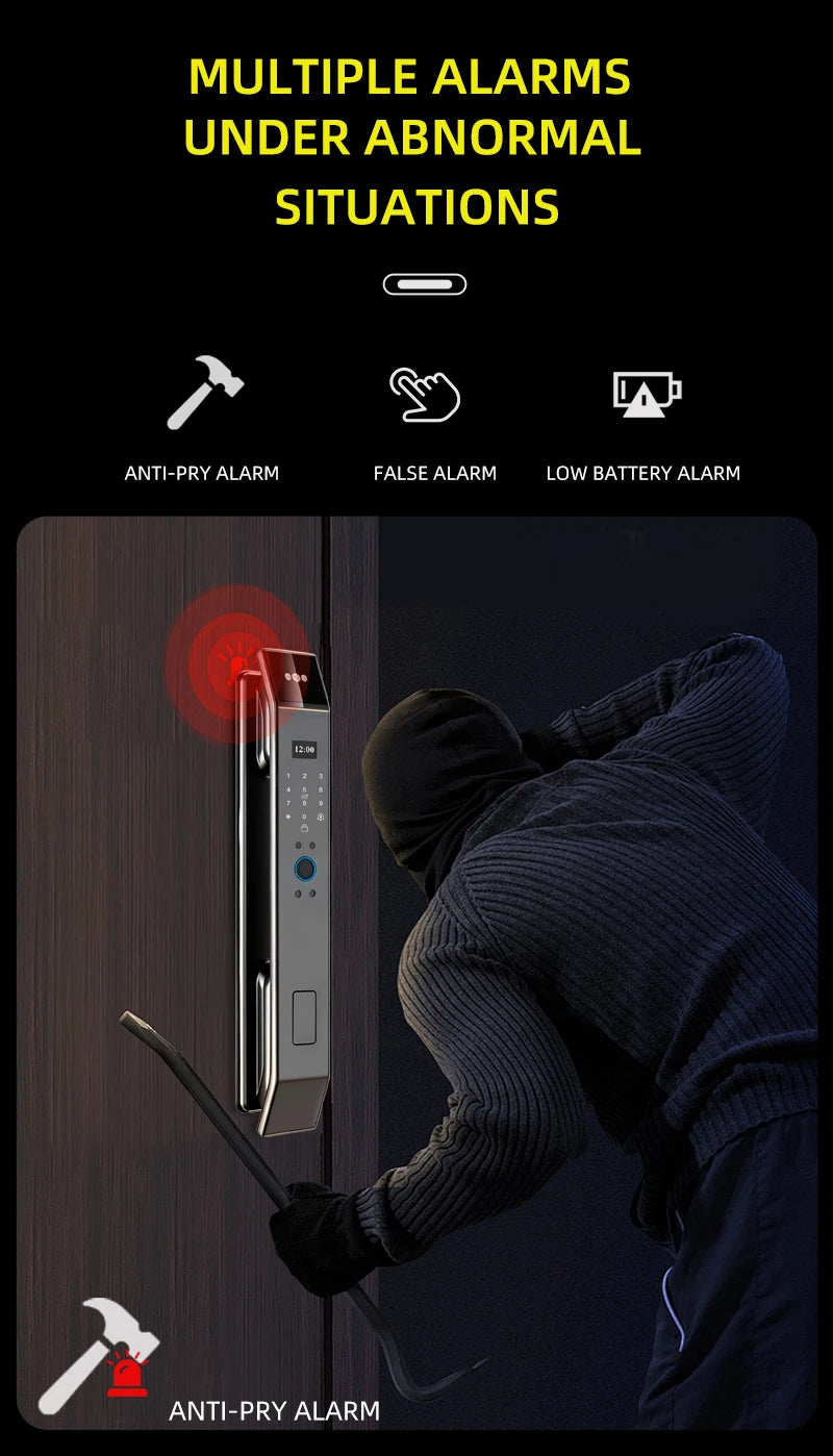 Serratura Smart con Riconoscimento Facciale 3D, Impronta Digitale e App Wishome