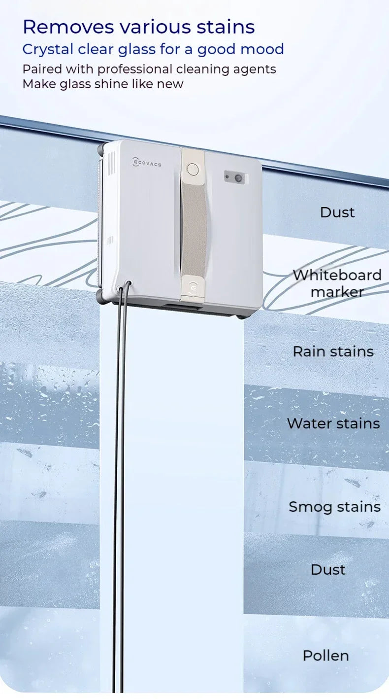 Robot Lavavetri ECOVACS WINBOT AIR MINI - Aspirazione 8000Pa per Finestre Perfette