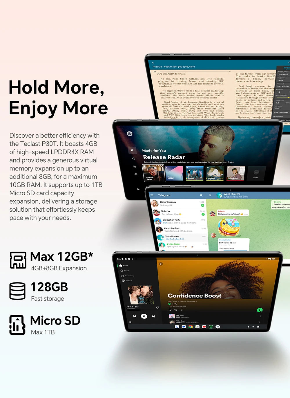 Tablet Android 16 Teclast P30T 10.1" - 12GB RAM 128GB ROM con Tastiera, Mouse, Stylus e Accessori Completi