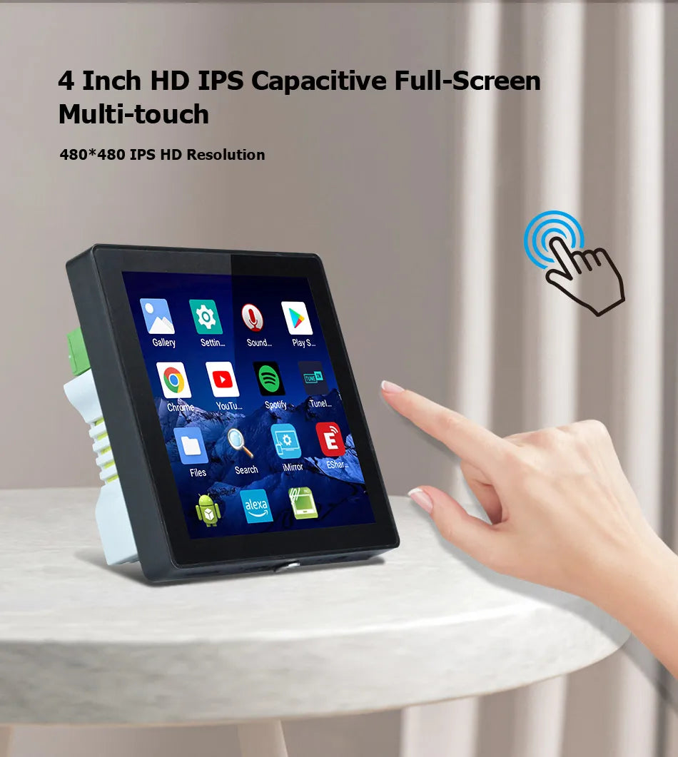 Amplificatore Home Theater WiFi Bluetooth Android 10.0 - Touch Screen 4", Controllo Vocale, 4 Canali