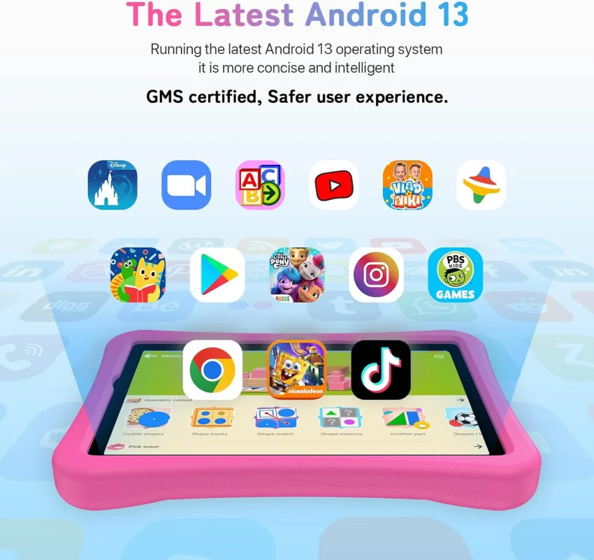 Tablet per Bambini 10.1" Android 13 - 4GB RAM 64GB ROM, Custodia Silicone, Octa-Core
