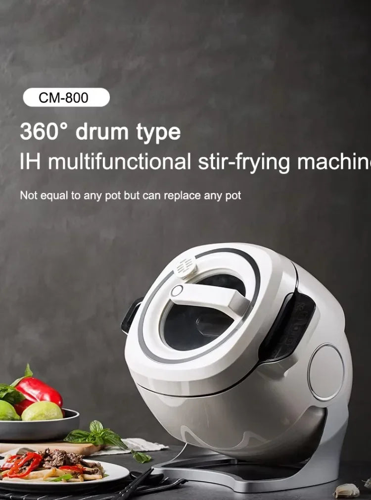 Wok Elettrico Automatico 2000W con Mescolamento Intelligente - Antiaderente, Multifunzione 220V