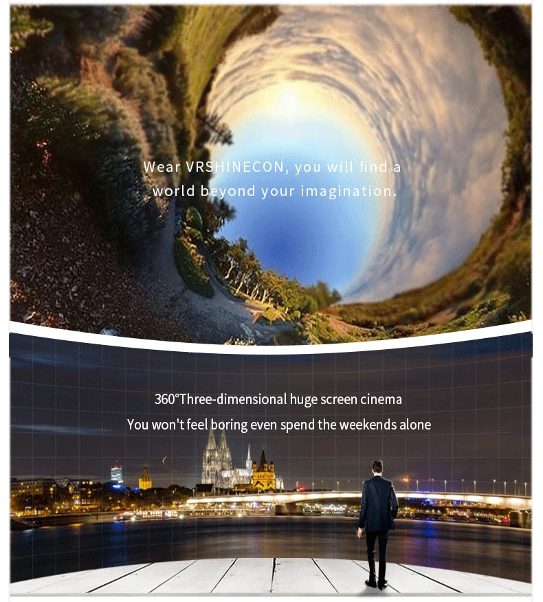 VR Shinecon 10.0 - Visore Realtà Virtuale 3D per Smartphone con Cuffie Integrate