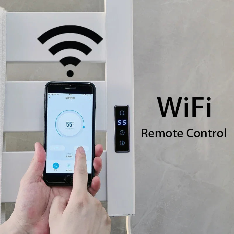 Scaldasalviette Elettrico Smart WiFi - Termoarredo da Parete per Bagno e Cucina