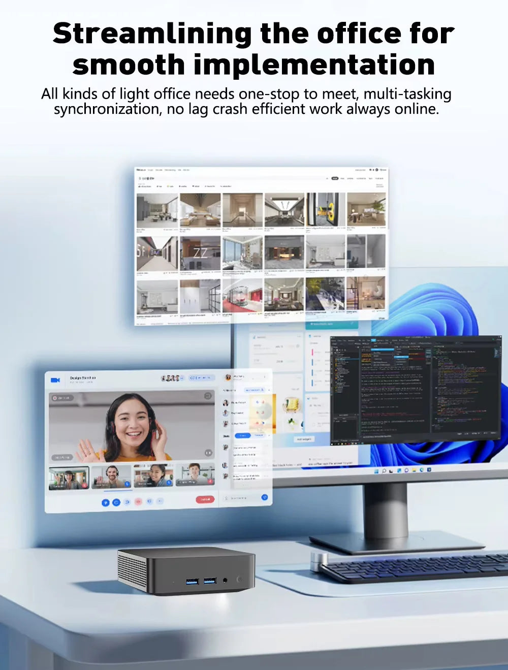 Mini PC Intel Core i9 - Computer Desktop Compatto Windows 11 con WiFi6 e SSD NVMe 1TB