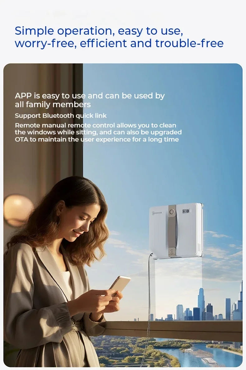 Robot Lavavetri ECOVACS WINBOT AIR MINI - Aspirazione 8000Pa per Finestre Perfette