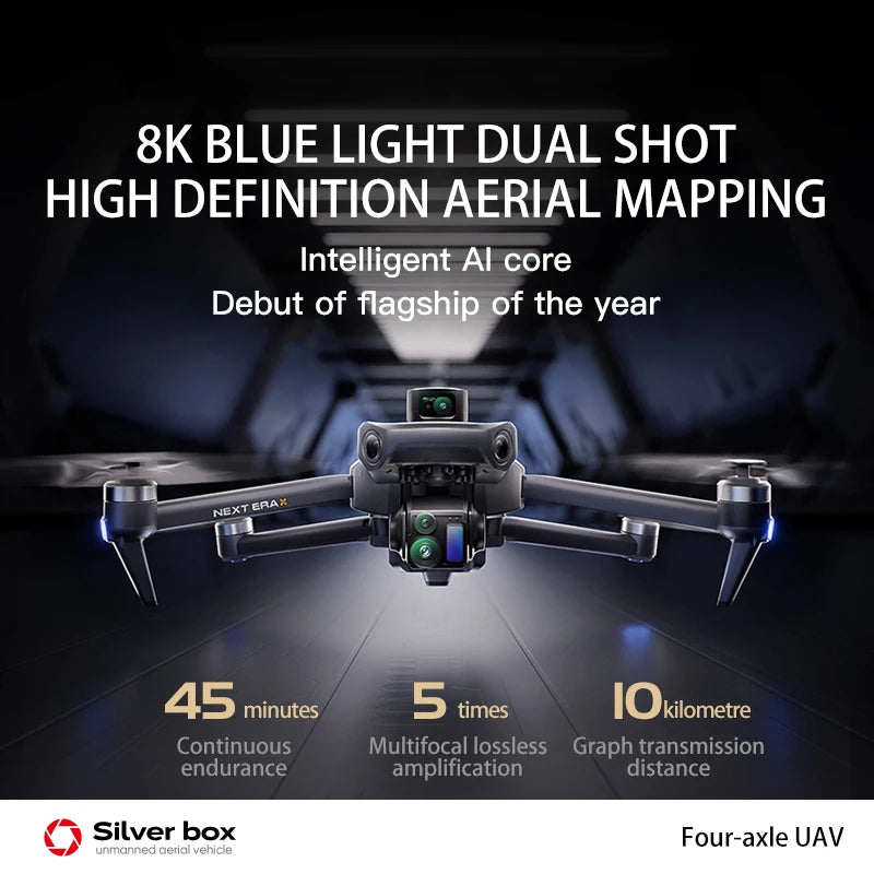 Drone GPS Professionale P7 MAX 8K - Trasmissione 20km, Radiocomando con Schermo, Brushless