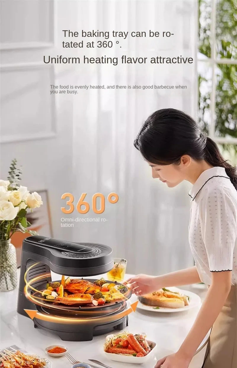 Griglia Elettrica Barbecue Senza Fumo Rotante Multifunzione per Interni