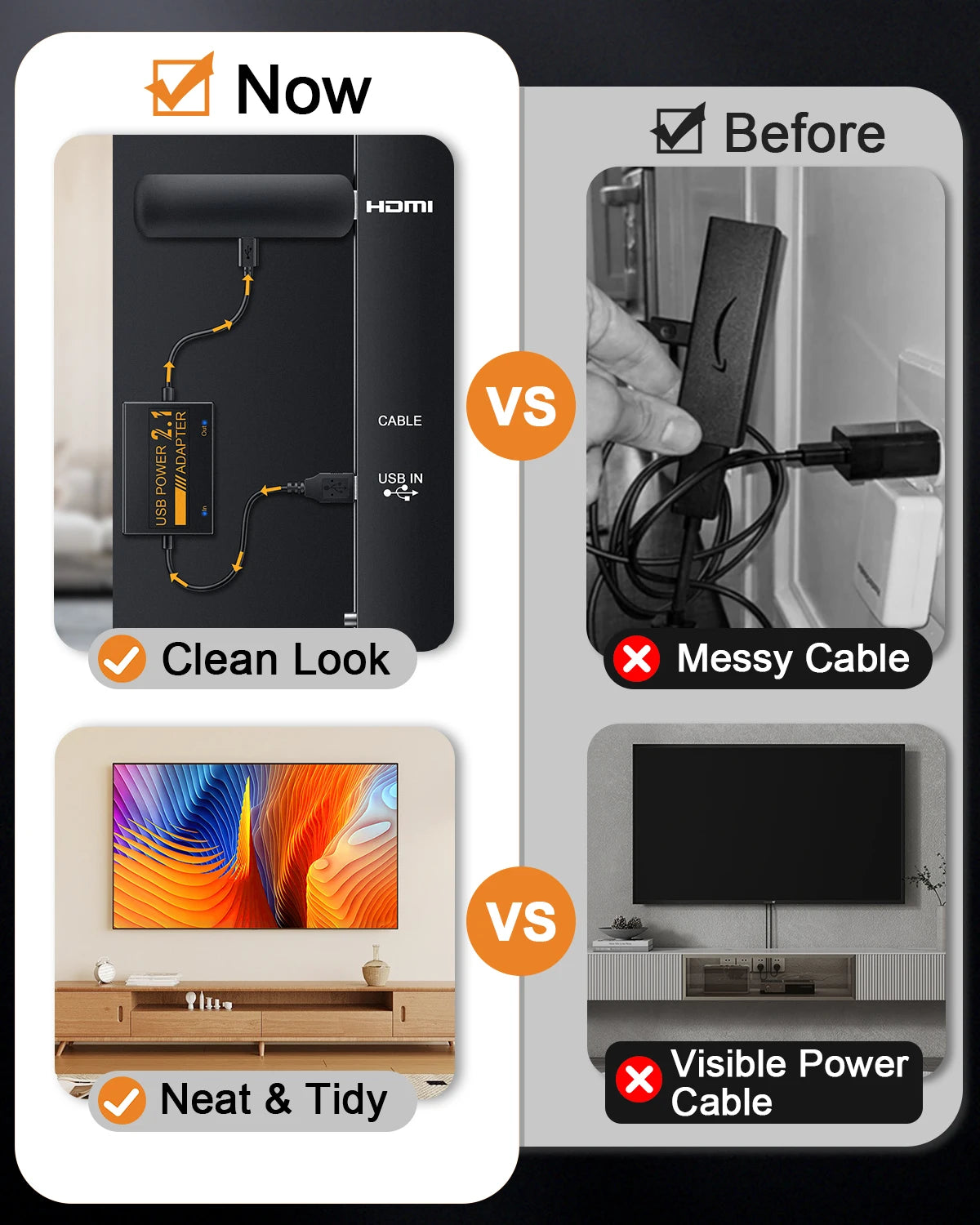 Cavo di Alimentazione USB per Amazon Fire TV Stick - Alimentazione Diretta dalla Porta USB TV