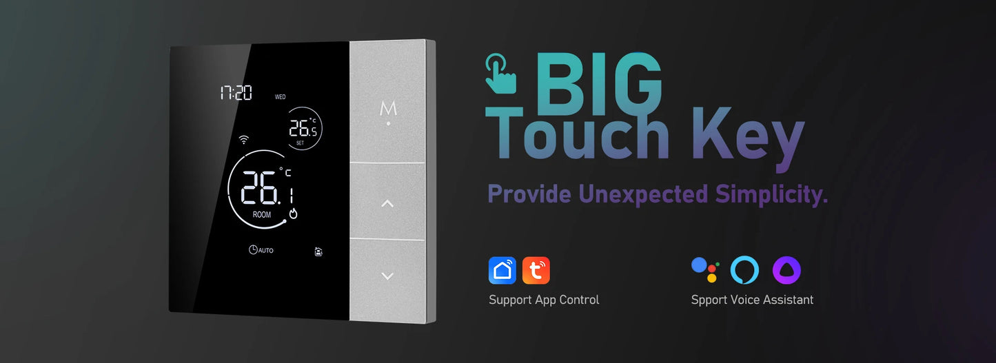 Termostato WiFi Smart Tuya per Caldaia e Riscaldamento - Controllo Temperatura Alexa Google Home