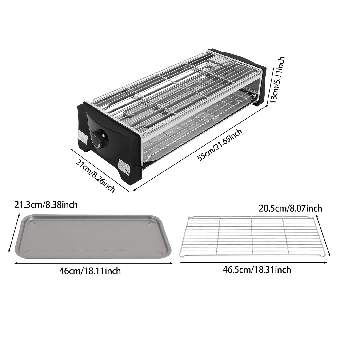 Griglia Elettrica da Interno 2200W Antiaderente con Regolazione Temperatura