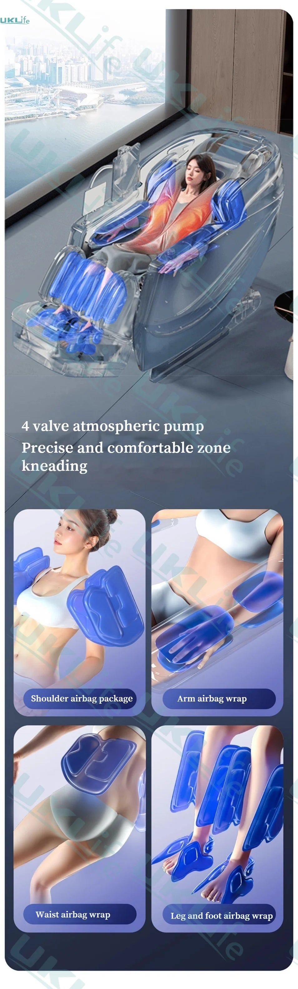 Poltrona Massaggiante 6D Zero Gravity SL Track - Controllo Vocale AI Riscaldamento Thai Stretch