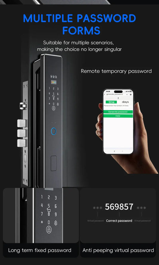 Serratura Smart WiFi con Riconoscimento Vena Palmare e Facciale 3D
