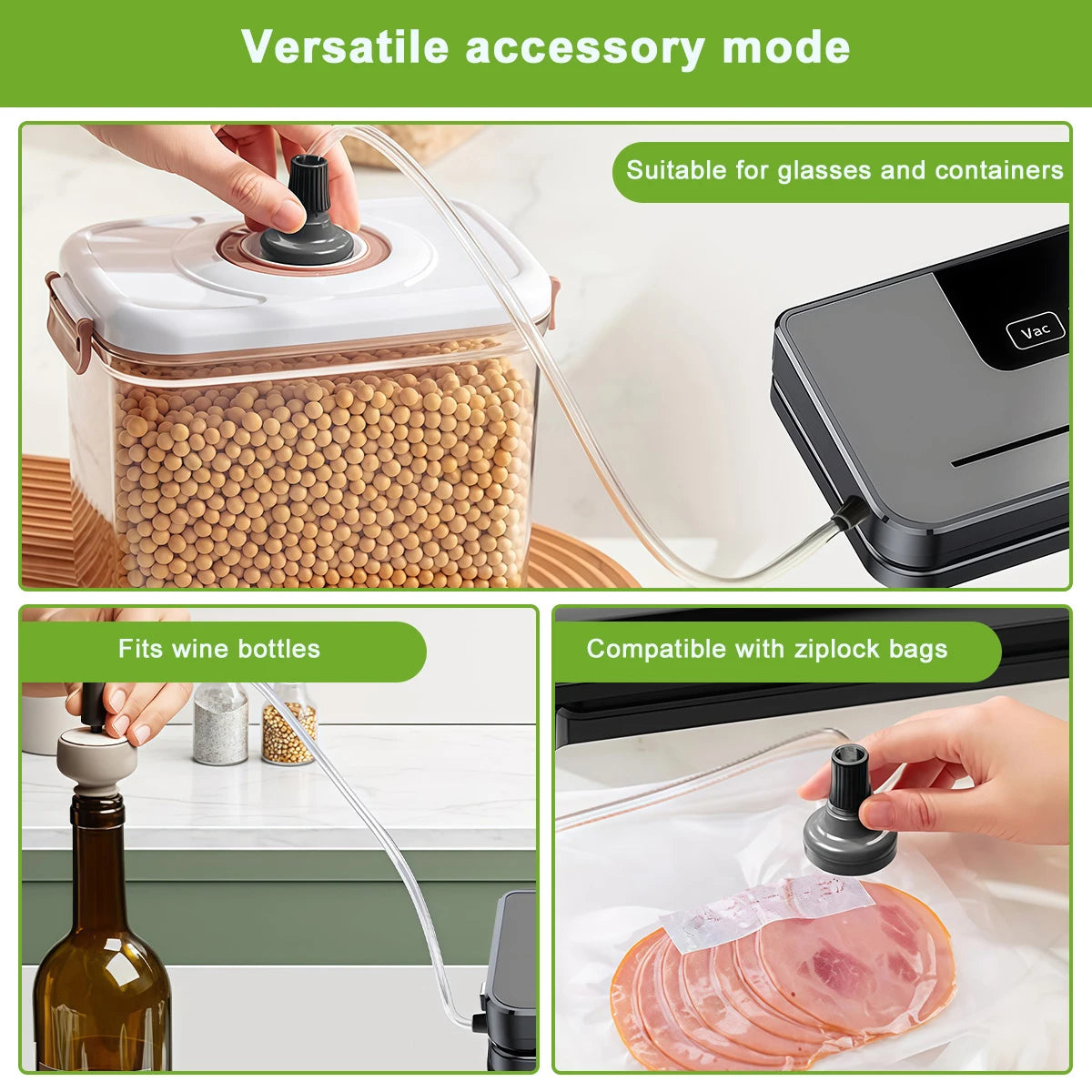 Macchina Sottovuoto Professionale con 20 Sacchetti - Sigillatura 80KPA per Alimenti Freschi e Umidi