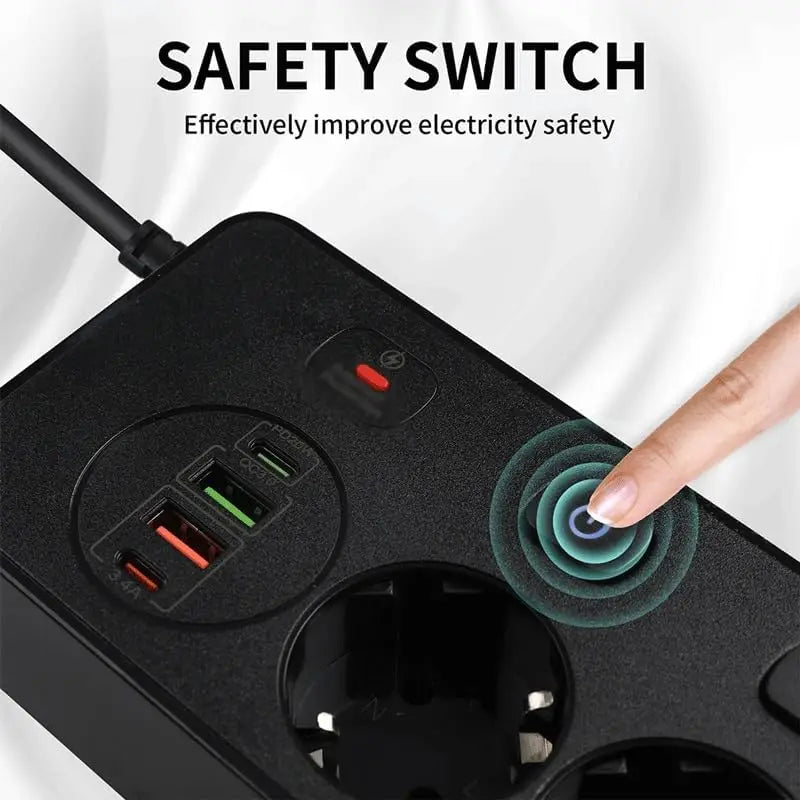 Ciabatta Multipresa Smart con Porte USB e Type-C - Controllo Indipendente, Protezione da Sovraccarico, Prese Multiple