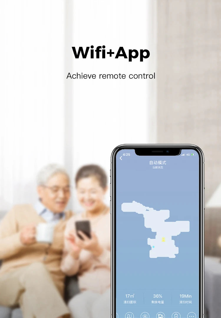 Robot Aspirapolvere Intelligente WiFi con Serbatoio Acqua 180ml - Pulizia Automatica Casa