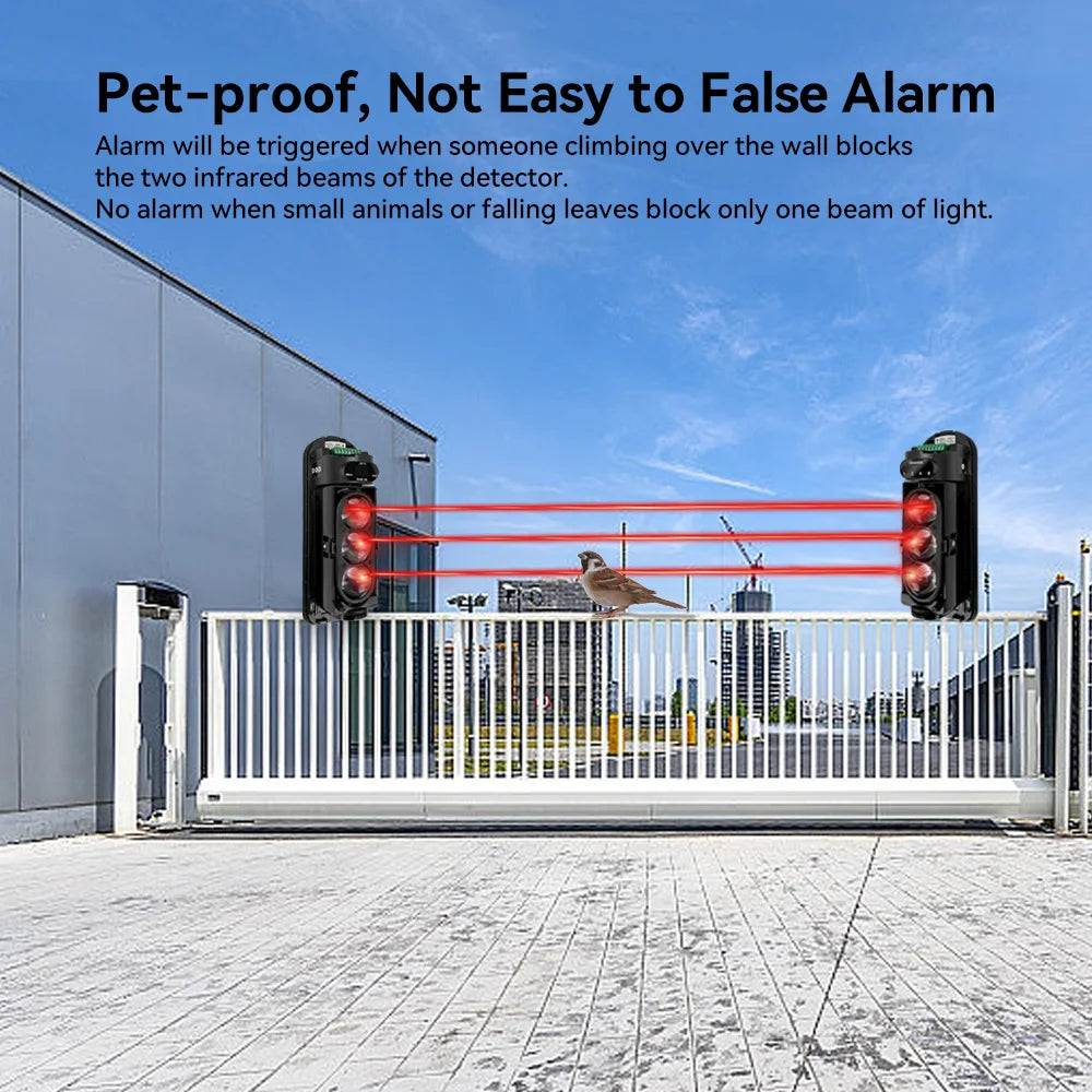 Sensore a Barriera Infrarossi Doppio/Triplo Cablato IP65 Impermeabile per Villa e Fattoria