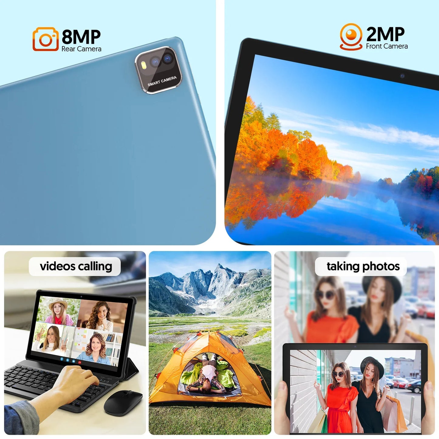 Tablet Android 15 da 10" - 12GB RAM 64GB ROM con Tastiera, Processore Quad-Core e WiFi 5G