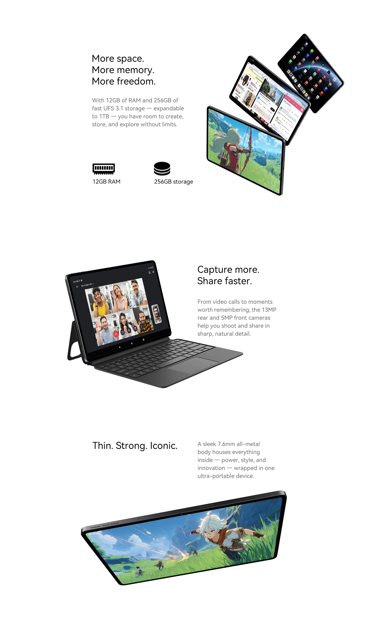 ALLDOCUBE Ultra Pad 13" Tablet 2.8K 144Hz - Snapdragon 7+Gen3, 18GB RAM, 256GB ROM, Android 15