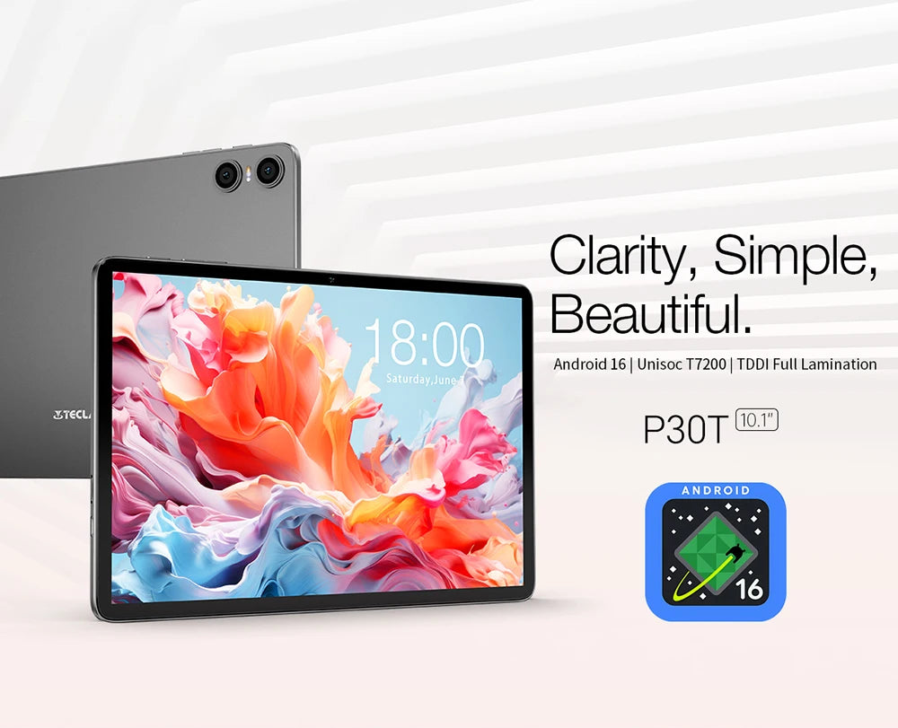 Tablet Android 16 Teclast P30T 10.1" - 12GB RAM 128GB ROM con Tastiera, Mouse, Stylus e Accessori Completi