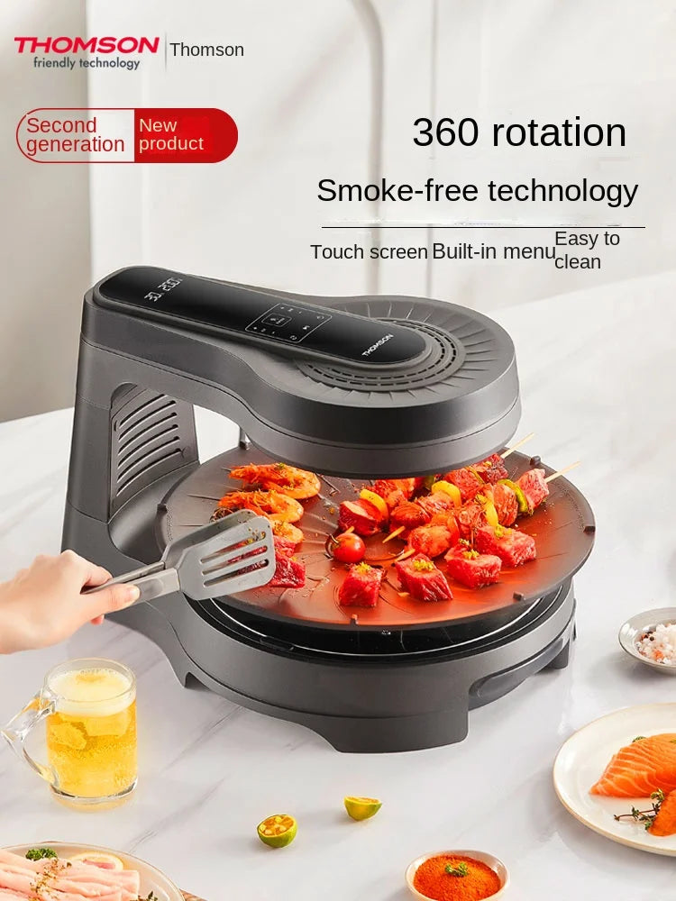 Griglia Elettrica Barbecue Senza Fumo Rotante Multifunzione per Interni