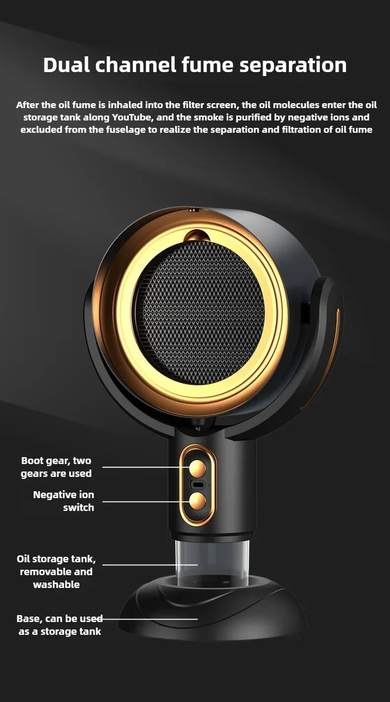 Mini Cappa Aspirante da Tavolo TINSOL - Purificatore Aria con Sterilizzazione e Ricarica USB