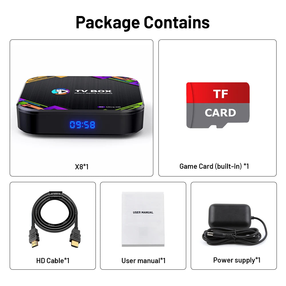 Console Retro Gaming KINHANK X8 - 30000 Giochi PS1/PSP/DC/N64/MAME con Uscita 8K HD