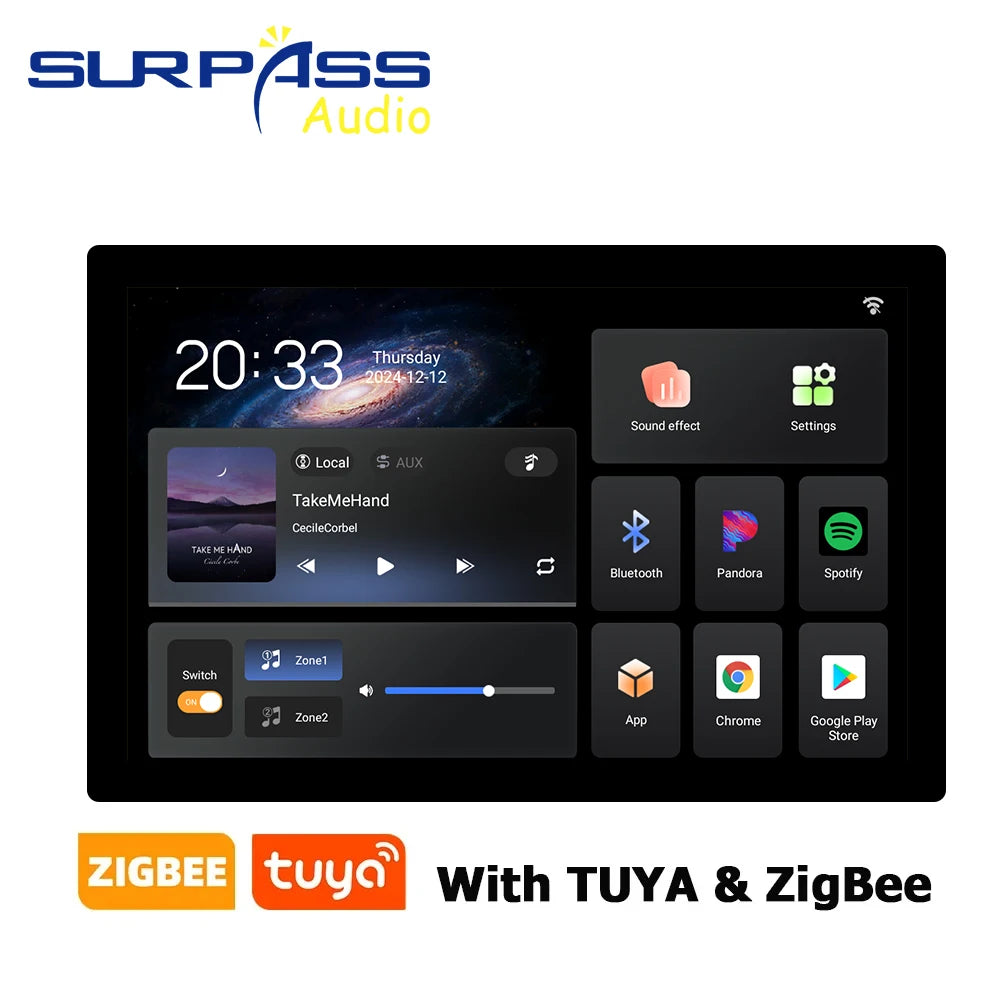 Pannello Controllo Smart Home Tuya 10" Touch Screen WiFi Zigbee Bluetooth