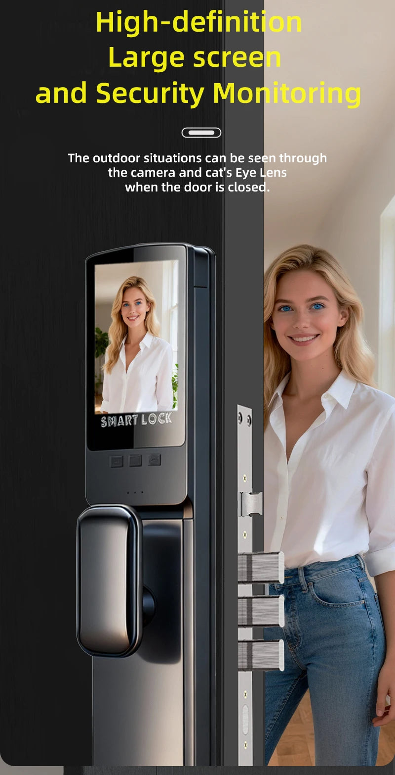 Serratura Smart con Riconoscimento Facciale 3D, Impronta Digitale e App Wishome