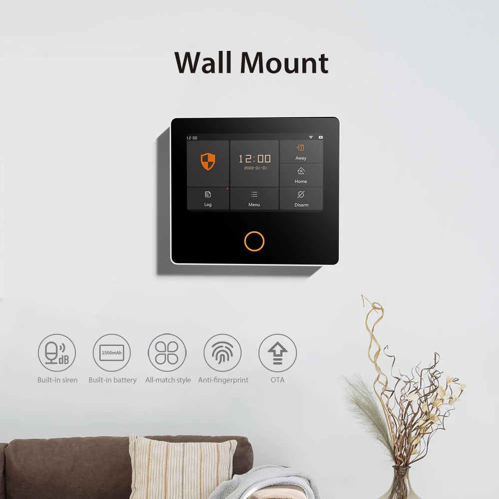 Kit Allarme Casa WiFi Smart con Display Touch 4.3" - Sistema Antifurto Wireless Tuya con 10 Lingue e Controllo App