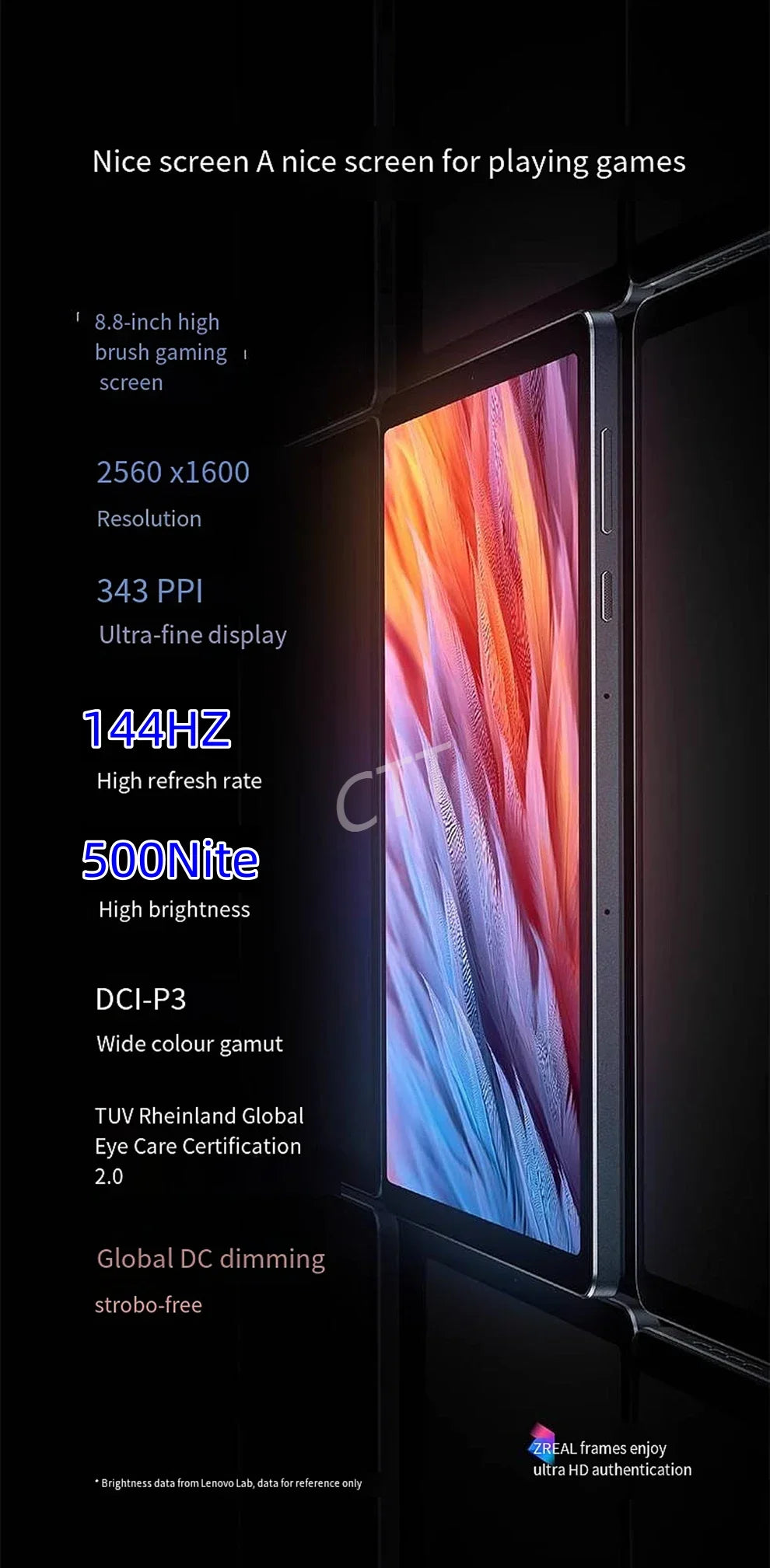 Tablet Gaming Lenovo Legion Y700 2023 - Snapdragon 8+ Gen1 Display 2K 144Hz 12GB RAM