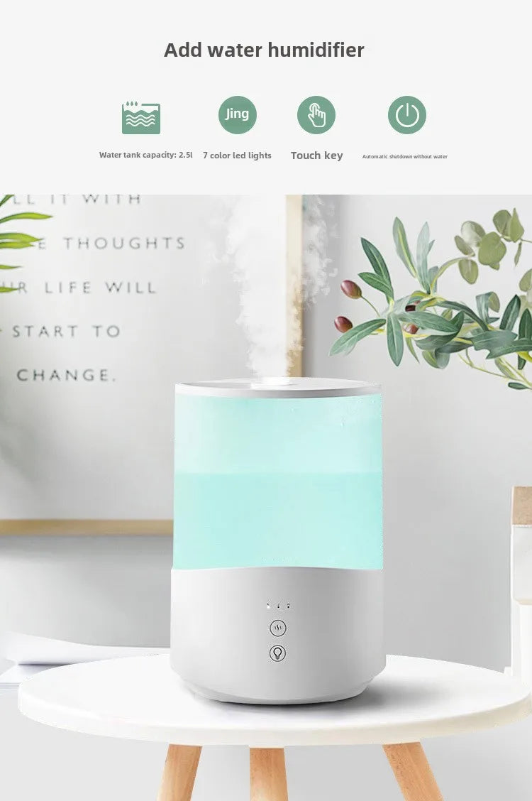 Umidificatore Ultrasonico 2.5L con Aromaterapia - Nebulizzazione Silenziosa per Casa e Ufficio