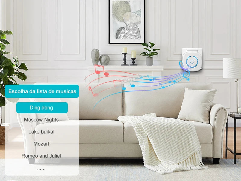 Campanello Wireless Smart 300M con 60 Melodie - Senza Fili