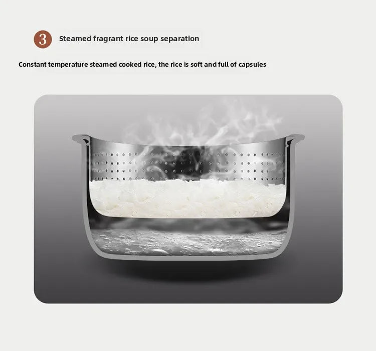 Cuoci Riso Multifunzione Smart 3L - Digitale, Rivestimento Ceramico Antiaderente, Separazione Riso/Zuppa