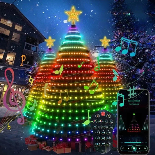 Luci LED RGB Bluetooth per Albero di Natale - Catena Luminosa Personalizzabile con App