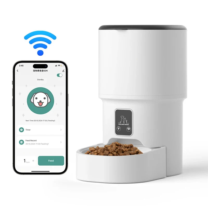 Distributore Automatico Cibo per Gatti e Cani WiFi 4L - Programmabile con App e Timer